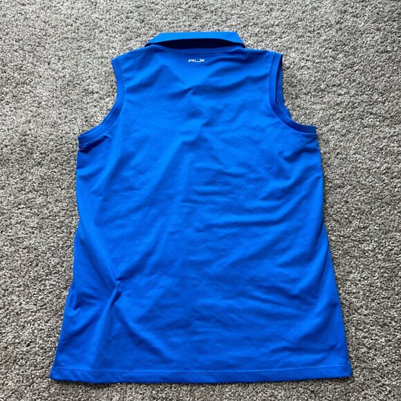RLX Ralph Lauren Women's Size Medium Golf Polo Sleeveless Shirt Tank Blue - Picture 2 of 10
